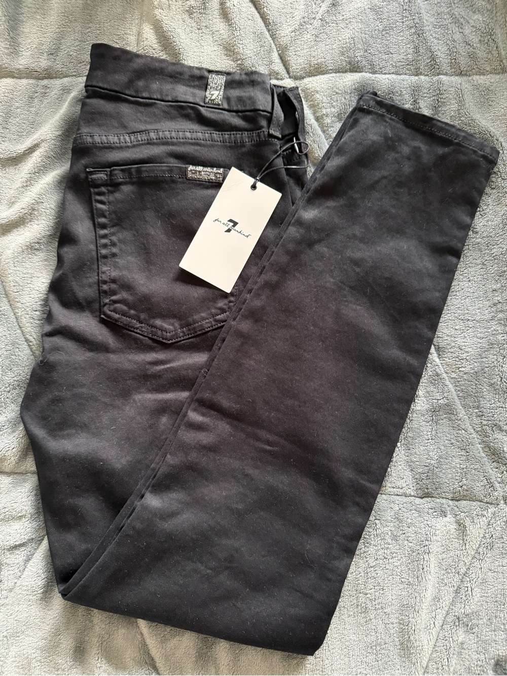 138. | 7 For All Mankind | ($298) BNWT | Black Stretch Denim Jeans | 28 - Picture 2 of 5